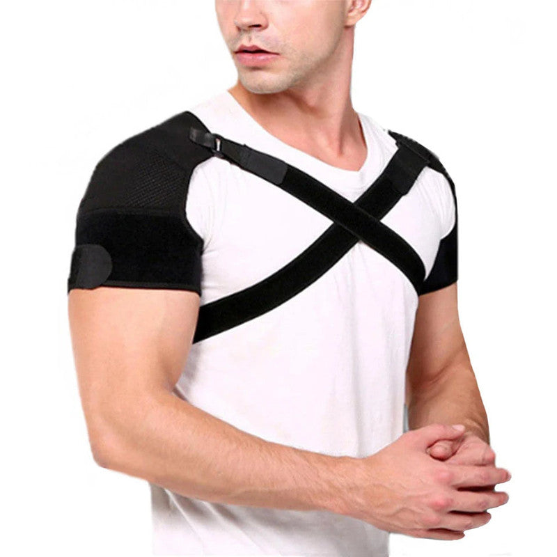 Mobility & Accessibility: NNEOBA Double Shoulder Brace Wrap Neoprene Compression Sleeve