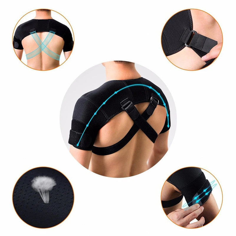 Mobility & Accessibility: NNEOBA Double Shoulder Brace Wrap Neoprene Compression Sleeve