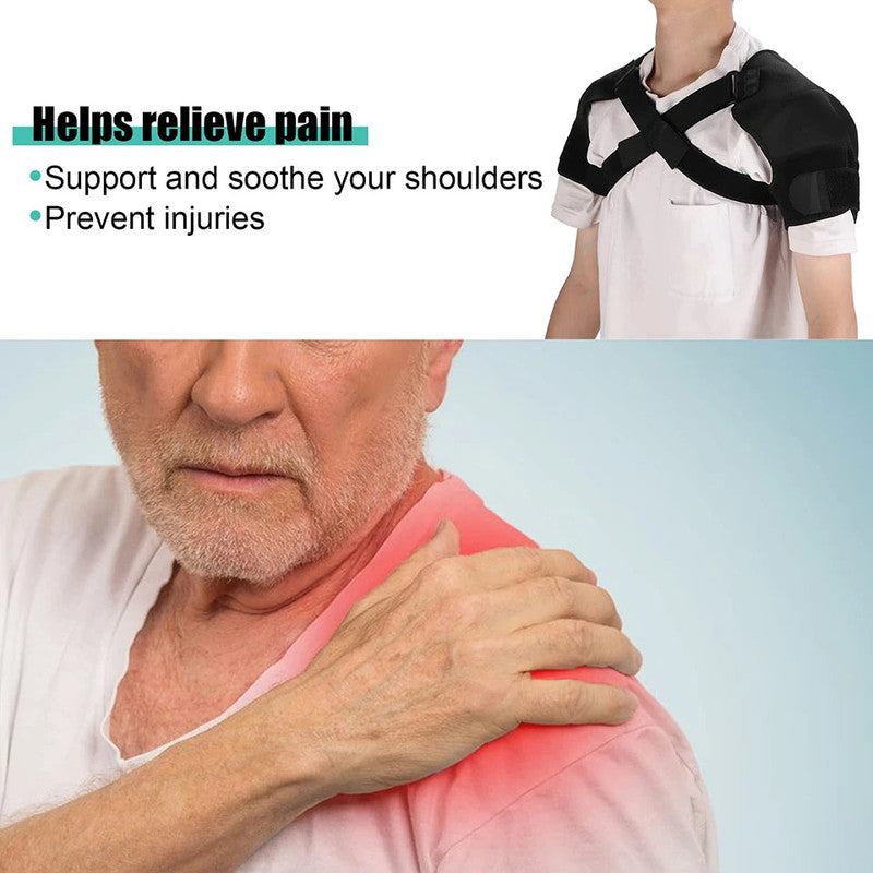 Mobility & Accessibility: NNEOBA Double Shoulder Brace Wrap Neoprene Compression Sleeve