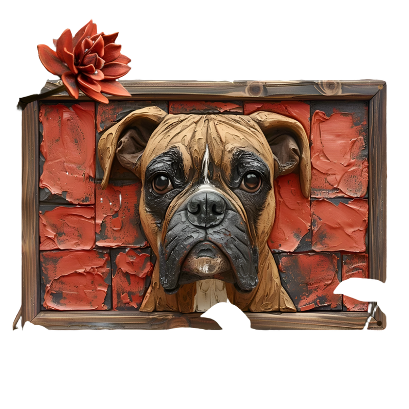 Posters, Paintings & Prints: NNEOBA Boxer Dog Aluminum Wall Art - 12x16in Decorative Print