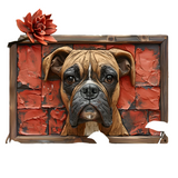 Posters, Paintings & Prints: NNEOBA Boxer Dog Aluminum Wall Art - 12x16in Decorative Print