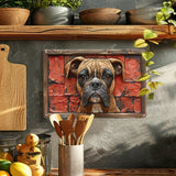 Posters, Paintings & Prints: NNEOBA Boxer Dog Aluminum Wall Art - 12x16in Decorative Print