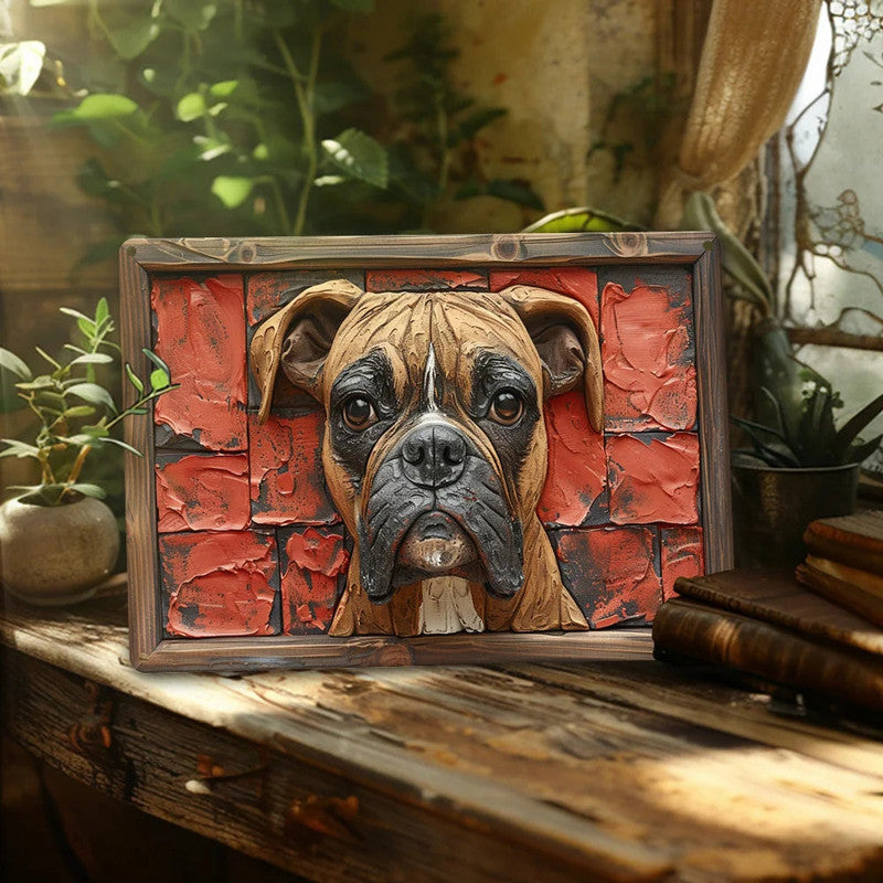 Posters, Paintings & Prints: NNEOBA Boxer Dog Aluminum Wall Art - 12x16in Decorative Print