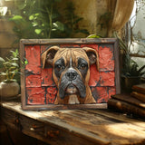 Posters, Paintings & Prints: NNEOBA Boxer Dog Aluminum Wall Art - 12x16in Decorative Print