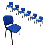 Office & Desk Chairs: NNECN Stackable Office Conference Visitor and Community Chairs (Set of 7-Blue)