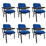 Office & Desk Chairs: NNECN Lecture Chair with Table Top for Classroom Lecture Training Conference (Set of 6-Blue)