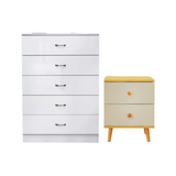 Dressers: NNECN 5 Layer White Drawer Chest Storage with Bedside Table