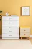 Dressers: NNECN 5 Layer White Drawer Chest Storage with Bedside Table
