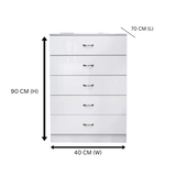 Dressers: NNECN 5 Layer White Drawer Chest Storage with Bedside Table