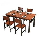 Dining Set: NNECN Wood & Steel Dining Set (Oak & Black)