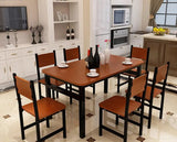 Dining Set: NNECN Wood & Steel Dining Set (Oak & Black)