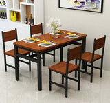 Dining Set: NNECN Wood & Steel Dining Set (Oak & Black)