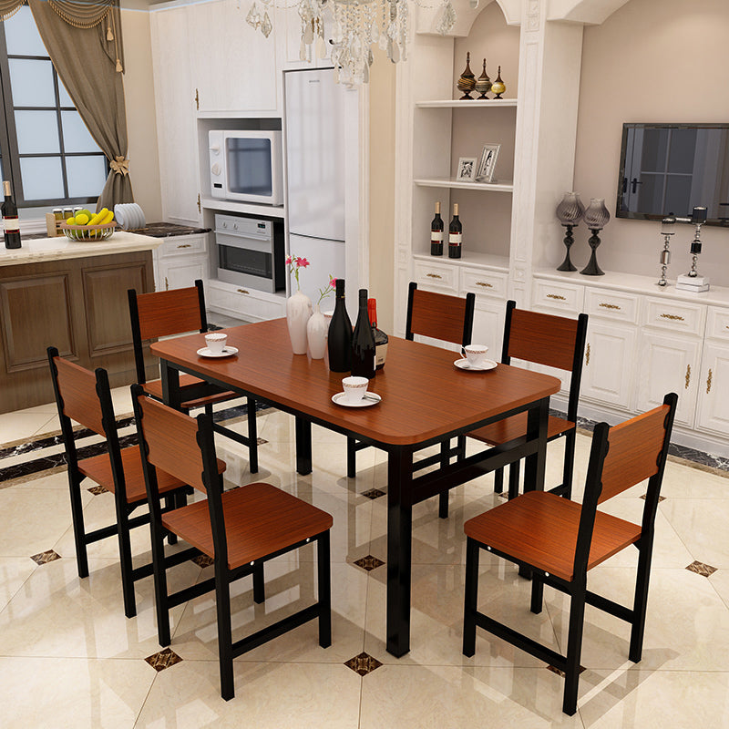 Dining Set: NNECN Wood & Steel Dining Set (Oak & Black)