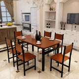 Dining Set: NNECN Wood & Steel Dining Set (Oak & Black)