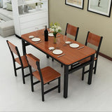 Dining Set: NNECN Wood & Steel Dining Set (Oak & Black)