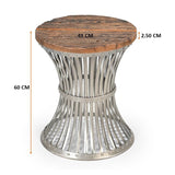Side Tables: INVERTED WOOD AND IRON SIDE TABLE