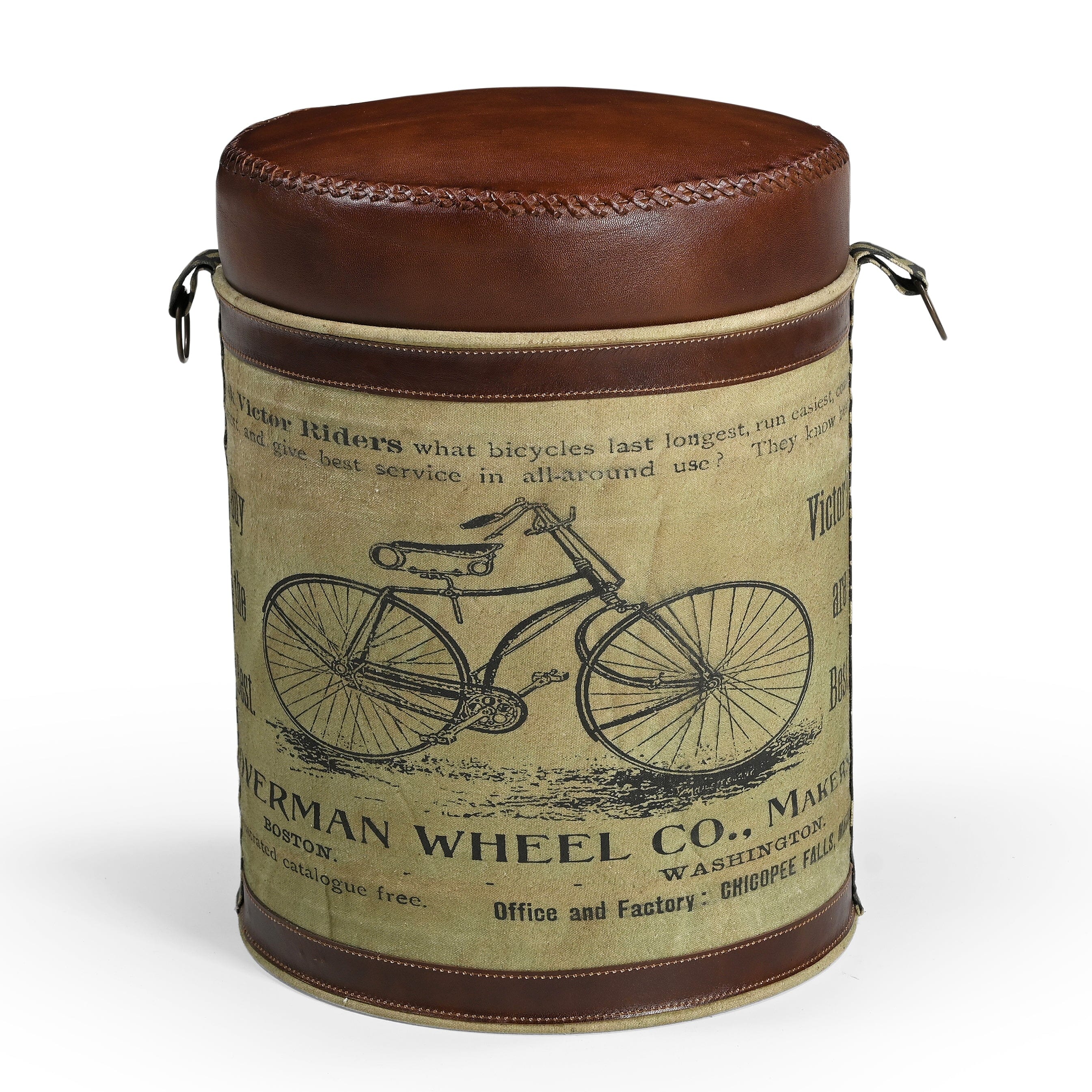 Ottomans & Footstools: CYCLINDRICAL BICYCLE OTTOMAN