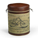 Ottomans & Footstools: CYCLINDRICAL BICYCLE OTTOMAN