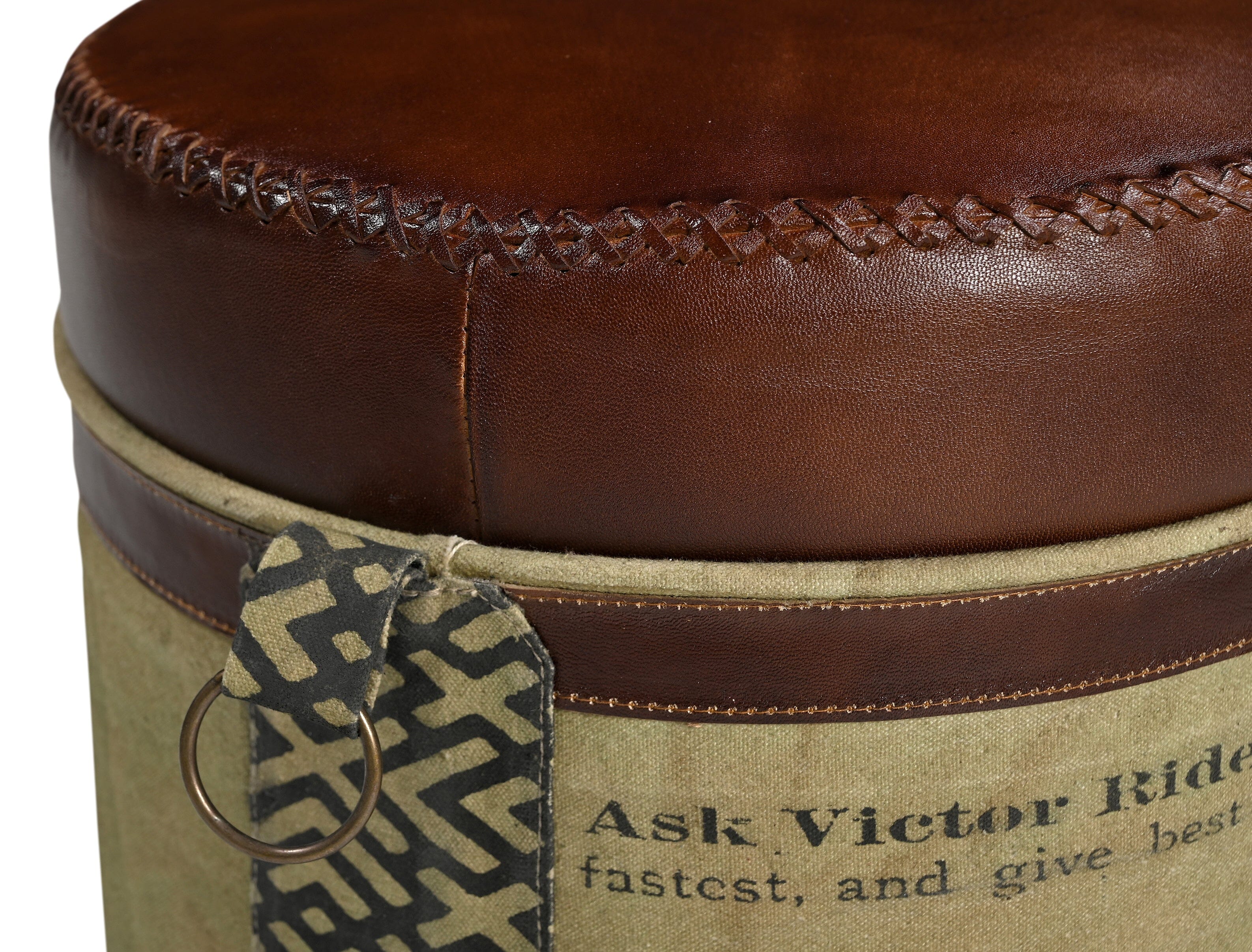 Ottomans & Footstools: CYCLINDRICAL BICYCLE OTTOMAN
