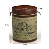 Ottomans & Footstools: CYCLINDRICAL BICYCLE OTTOMAN