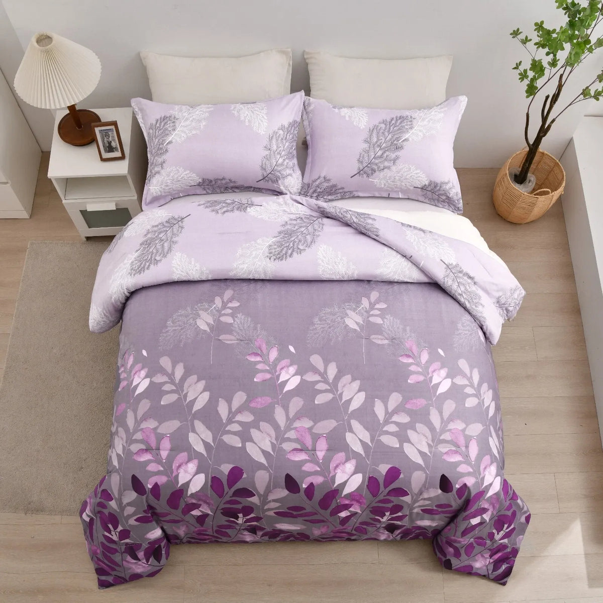 Violet Gardenia Luxe Floral 3 Piece Comforter Set