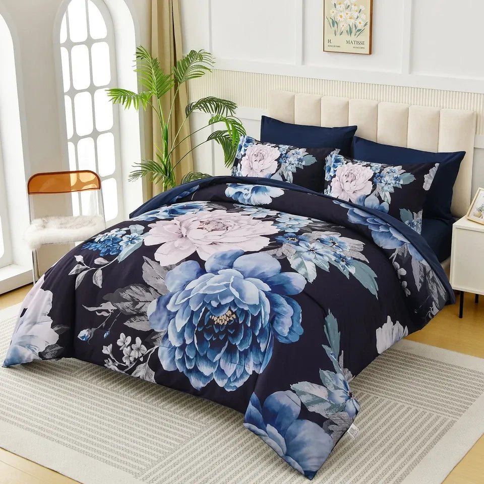 Midnight Bloom Royale 3 Piece Comforter Set