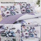 Quilts & Duvets: Romantic Wildflower Soft Cozy 3 Pc Bedspread & Pillow Cover Set