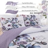 Quilts & Duvets: Romantic Wildflower Soft Cozy 3 Pc Bedspread & Pillow Cover Set
