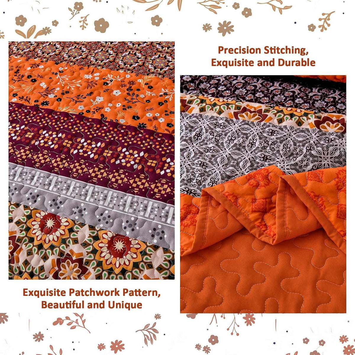 Sunset Boho Mosaic 3 Piece Bedspread Set