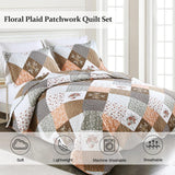 Quilts & Duvets: Gleaming rust brown colo patchwork 3 Pc Bedspread & Pillow Cover Set