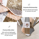 Quilts & Duvets: Gleaming rust brown colo patchwork 3 Pc Bedspread & Pillow Cover Set