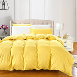 100% cotton Premium Doona Duvet Quilt Cover Set with Soft Pillowcases - yellow-Queen