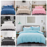 100% cotton Premium Doona Duvet Quilt Cover Set with Soft Pillowcases - Blue-King