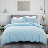 100% cotton Premium Doona Duvet Quilt Cover Set with Soft Pillowcases - Aqua-Double