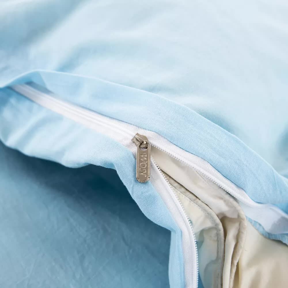 Duvet Covers: 100% cotton Premium Doona Duvet Quilt Cover Set with Soft Pillowcases - Aqua-Double