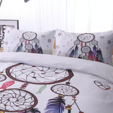 Duvet Covers: Dream catcher Printed Duvet Cover Set with Matching Pillowcases - white-Double