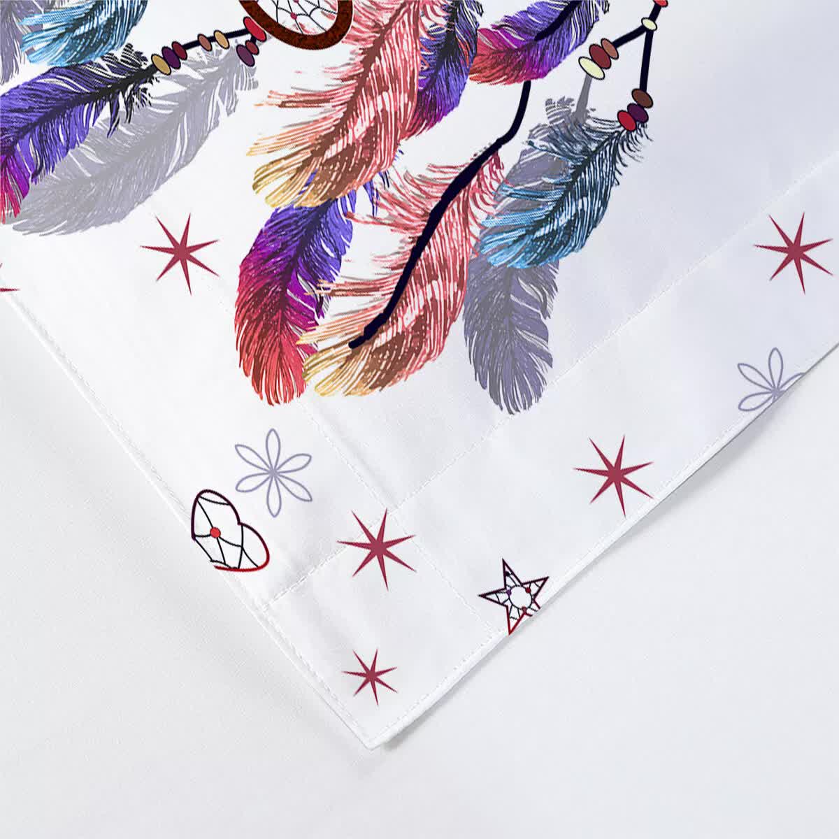 Duvet Covers: Dream catcher Printed Duvet Cover Set with Matching Pillowcases - white-Double
