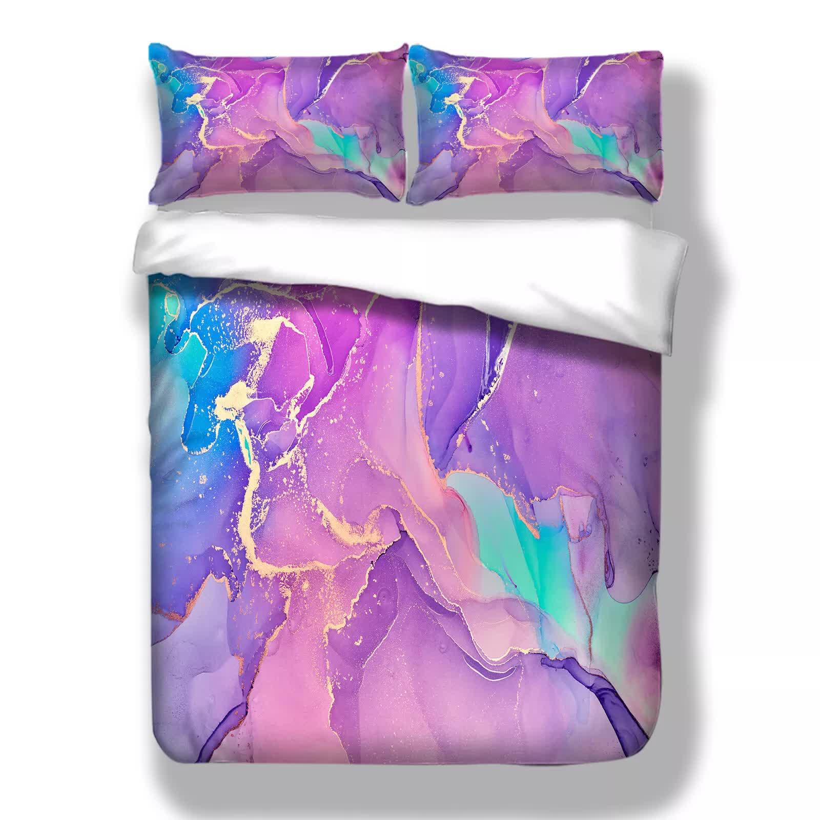 Duvet Covers: Modern Stripes Duvet Cover Set - Wrinkle-Resistant Material-Double