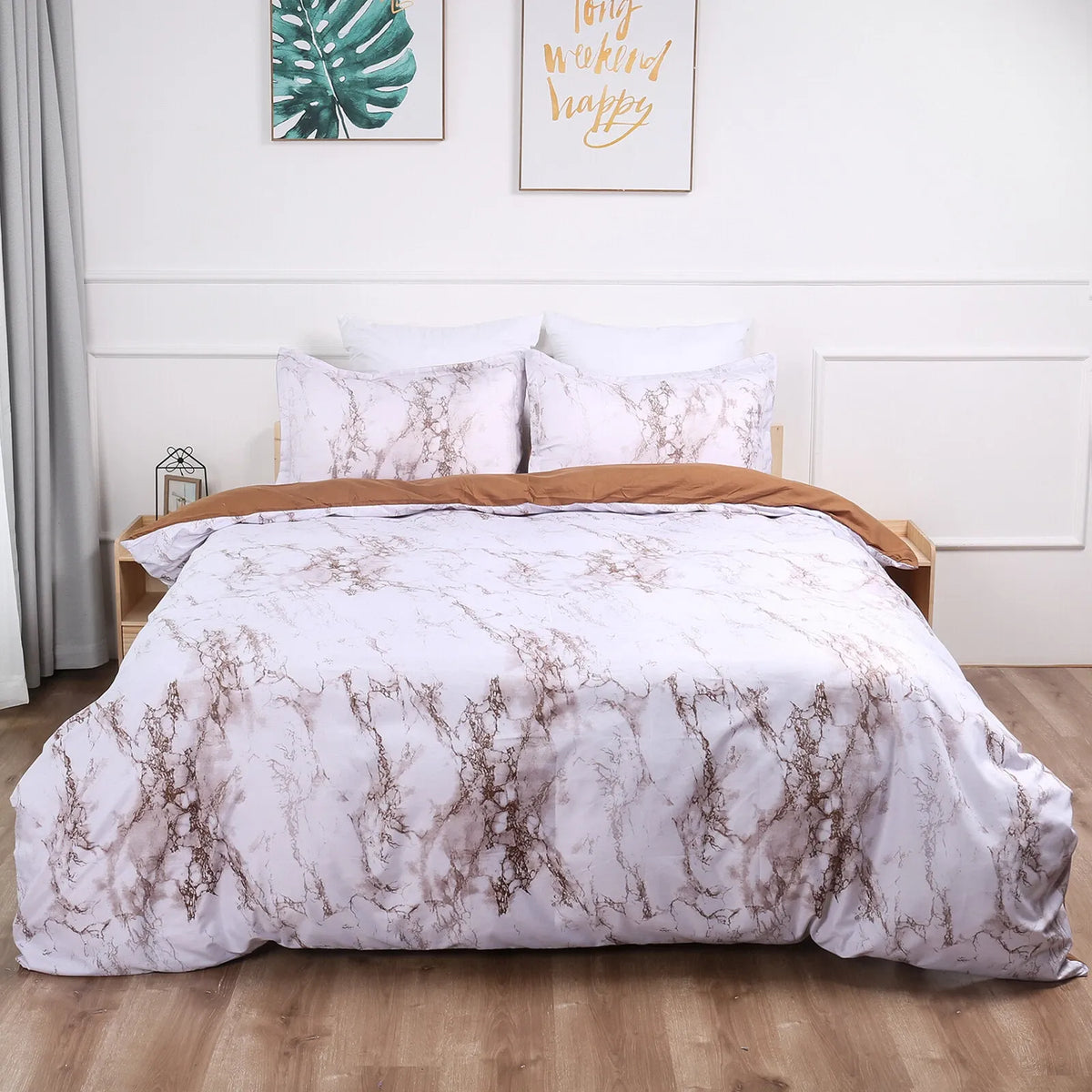 Bianco Marble Copper Luxe Quilt / Doona / Duvet Cover set