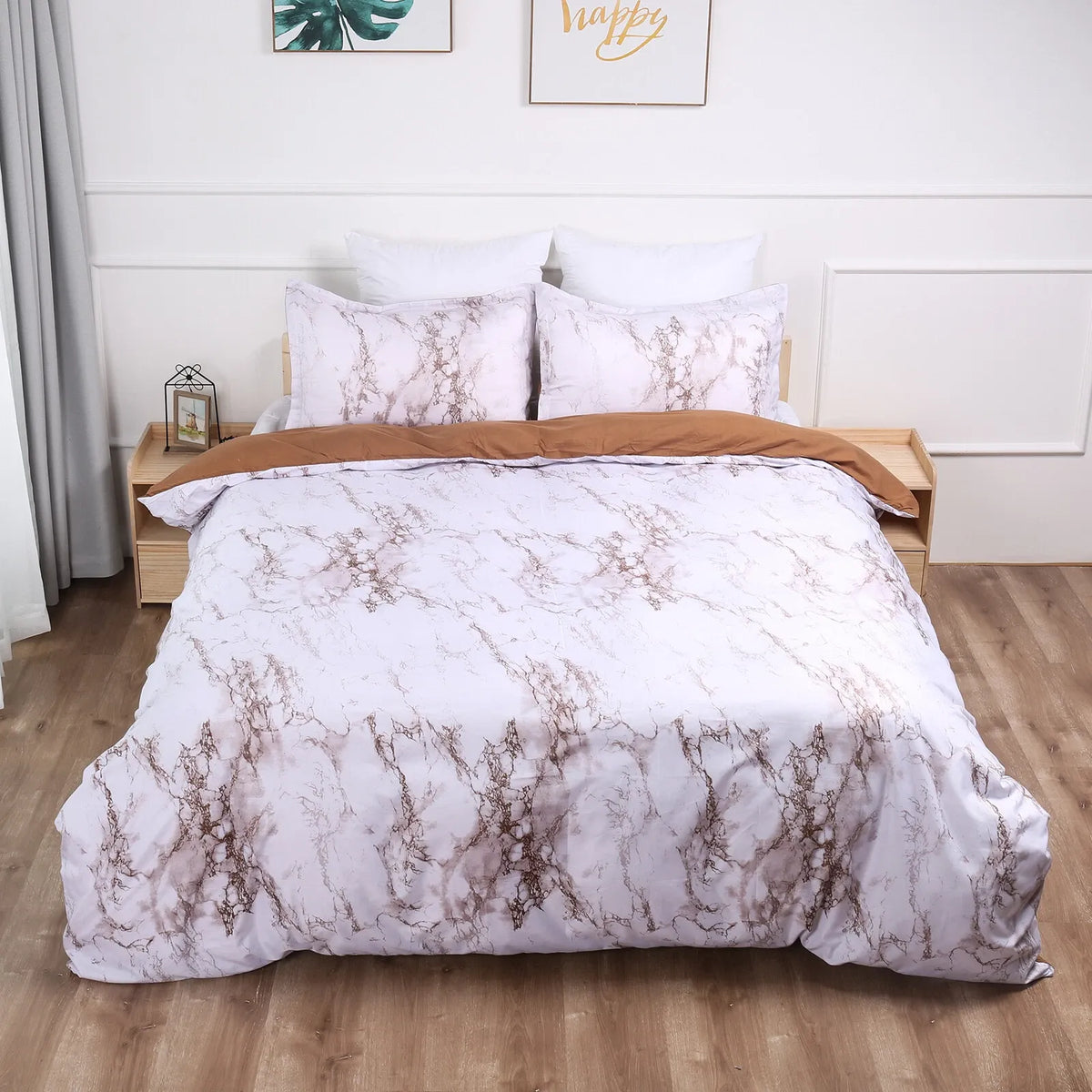 Bianco Marble Copper Luxe Quilt / Doona / Duvet Cover set