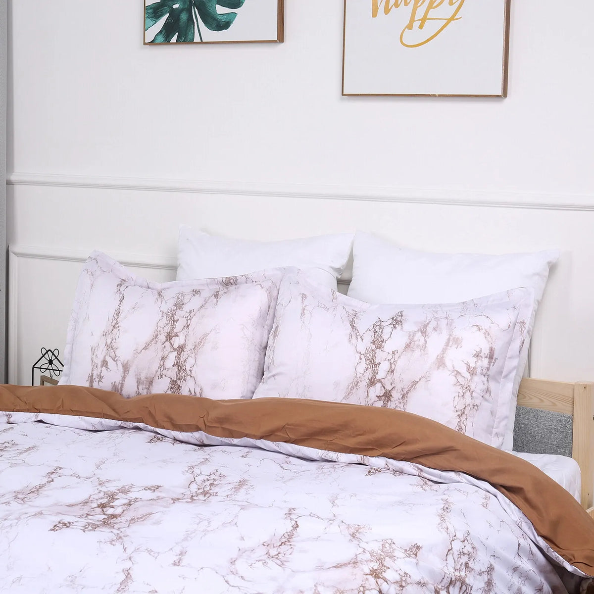 Bianco Marble Copper Luxe Quilt / Doona / Duvet Cover set