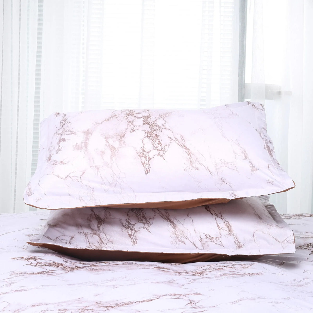 Bianco Marble Copper Luxe Quilt / Doona / Duvet Cover set