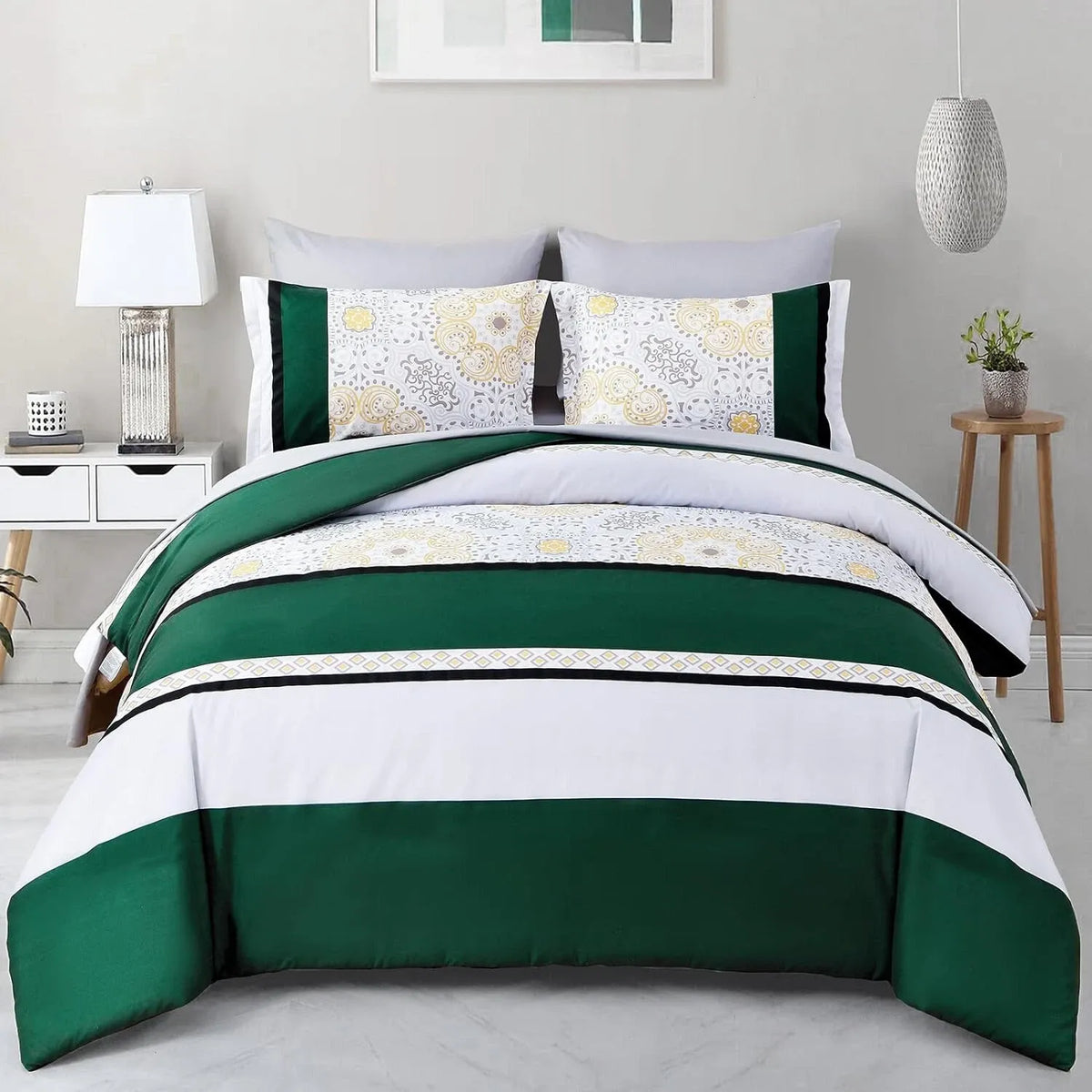 Emerald Verde Paisley Luxe Quilt / Doona / Duvet Cover set