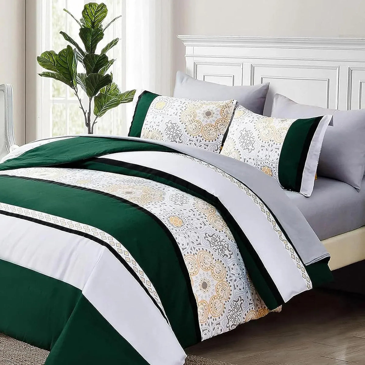 Emerald Verde Paisley Luxe Quilt / Doona / Duvet Cover set