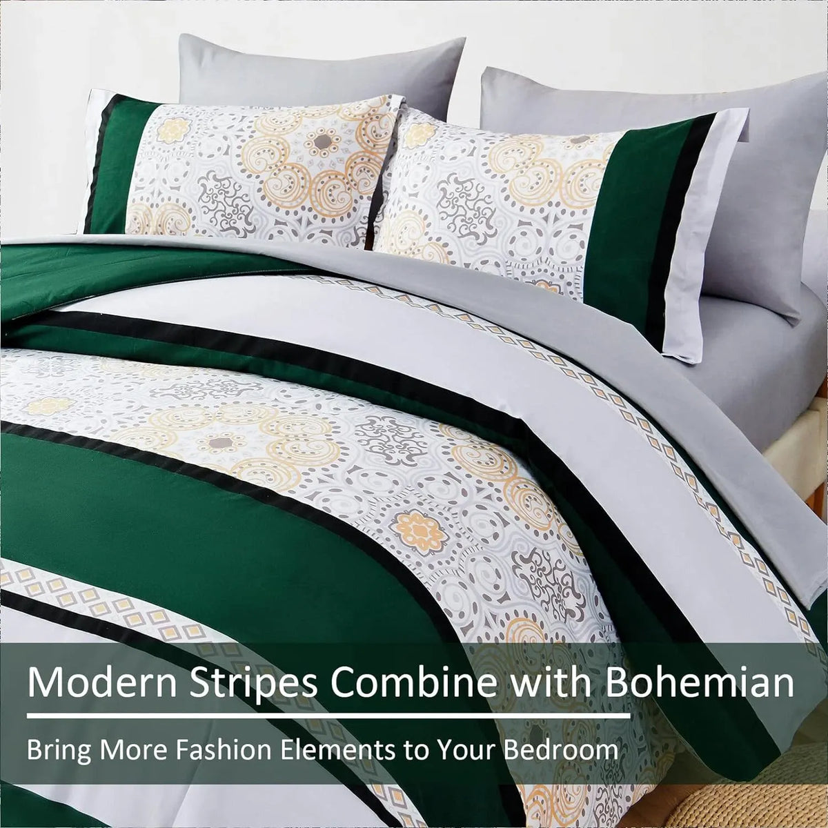 Emerald Verde Paisley Luxe Quilt / Doona / Duvet Cover set