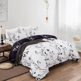 Dreamy Nights Marbled leaf Quilted Comforter Set – Soft 3‑Piece Look