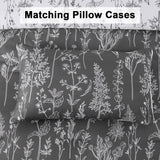 Quilts & Duvets: Floral Comforter Set, King Size, Black White Floral Pattern Reversible Bedding