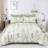Quilts & Duvets: Vintage Delicate green bloom 3 Pc Comforter & Pillow Cover Set