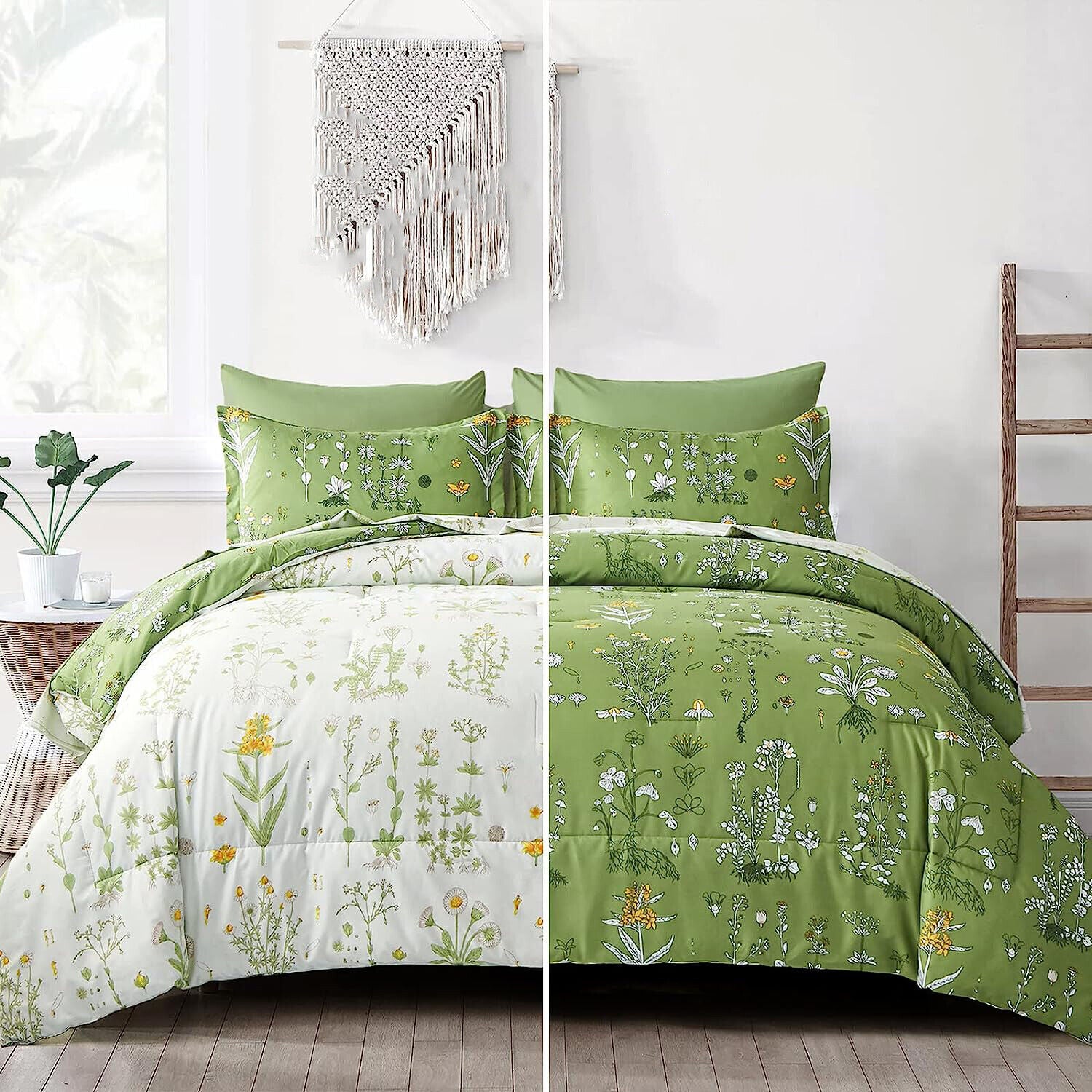 Quilts & Duvets: Vintage Delicate green bloom 3 Pc Comforter & Pillow Cover Set