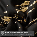Quilts & Duvets: Black Gold Metallic Marble Comforter Set, King Size, Foil Print Glitter 3-Piece Bedding